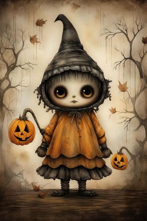 Spooky Halloween Print With Pumpkins, Wallpaper 4K, Digital Download ...