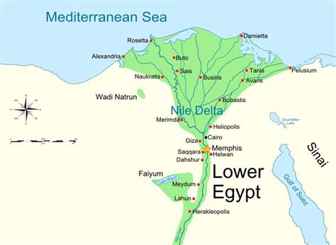 Ancient Lower Egypt Map