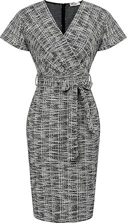 Amazon GRACE KARIN Vestido De Tubo De Trabajo De Tweed Para Mujer