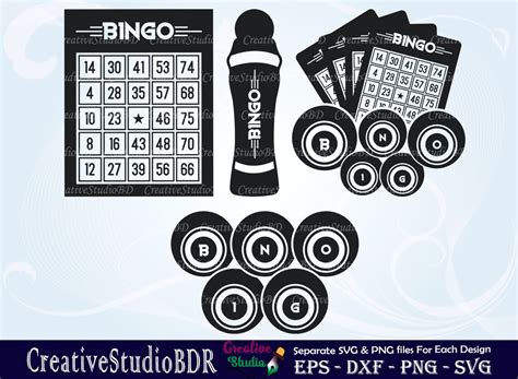 Bingo Svg Bundle Bingo Balls Svg Bingo Dauber Svg Game Svg Etsy