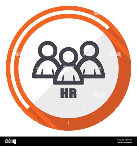 Hr Flat Design Orange Round Vector Icon In Eps 10 Stock Vector Image