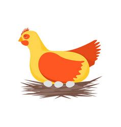 Funny Hen Comic Cartoon Chicken Bird Character Vector Image