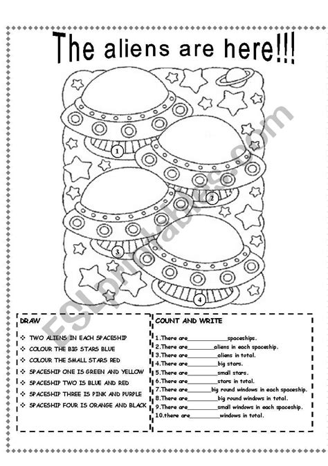 15 Words About Aliens Free Printable Exercise Worksheet For Esl