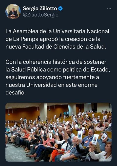 ZILIOTTO La Asamblea de la Universitaria Nacional de La Pampa aprobó