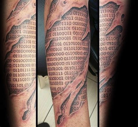 30 Binary Tattoo Designs For Men Coded Ink Ideas