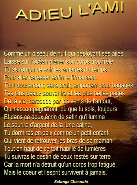 Poeme A Un Ami Decede