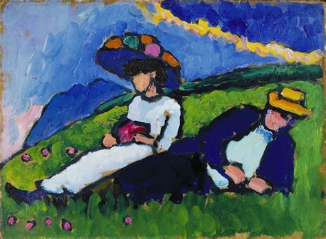 Gabriele Münter Jawlensky und Werefkin 1908 1909 Öl auf Pappe