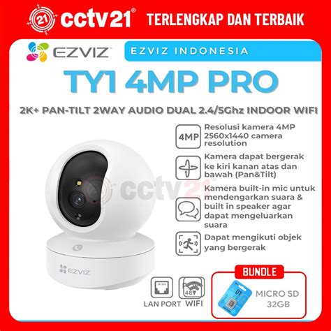 Ezviz TY1 Pro 4MP 2K Smart Home Wifi Pan Tilt IP Camera CCTV Indoor