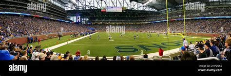 American Football Stadium Ford Field Detroit Michigan Usa Stock