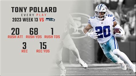 Tony Pollard Week Every Run Target And Catch Vs Seattle Seahawks