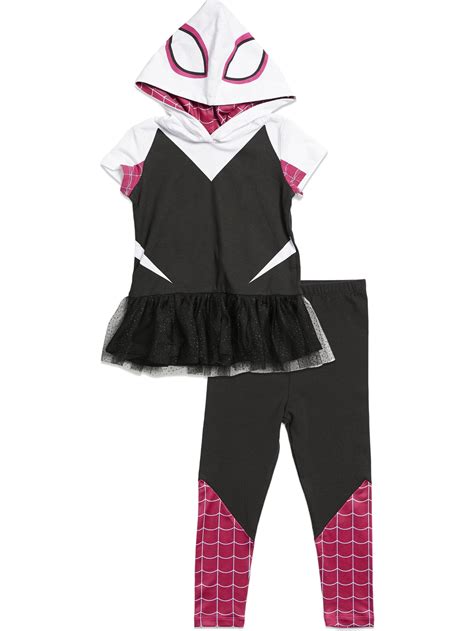 Marvel Spider-Man Spider-Gwen for Little Girls Cosplay Outfit, Dress-Up ...