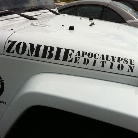 Adhesive Zombie Apocalypse Edition decal for Jeep side hood