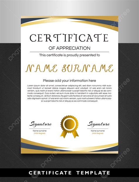 Classic Premium Vertical Certificate Design Vol 35 Vector Template