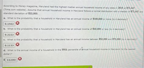 Solved According To Money Magazine Maryland Had The Highest