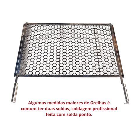 Grelha Moeda Inox Chapa Grossa C Aba 65x52 5 GML740E Gaúcha Laurindos