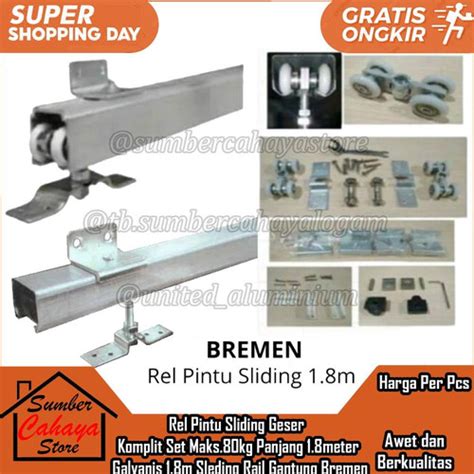 Jual Rel Pintu Sliding Geser Galvanis Besi Tebal Panjang Meter