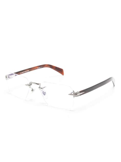 Eyewear By David Beckham Rimless Rectangle Frame Glasses Farfetch