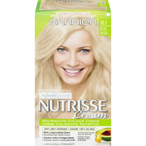 Garnier Nutrisse Cream Hair Dye Light Ash Blonde Grey Coverage Infused With Avocado