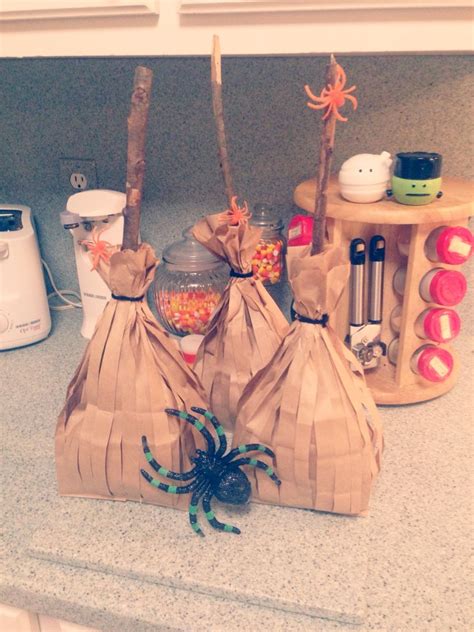 You Can Make Witch Broom Treat Bags From A Paper Lunch Bag And A Simple