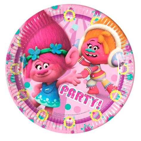 Juego De 8 Platos Trolls Comprar Online My Karamelli Troll Party