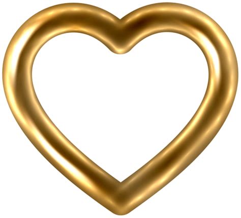 Transparent Gold Heart PNG Clip Art Image | Gallery Yopriceville - High ...