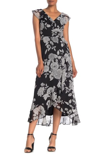 London Times Floral Ruffle Faux Wrap Maxi Dress Nordstrom Rack