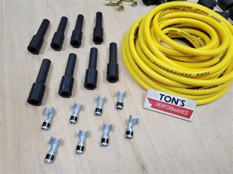 Tons 8mm Universal Silicone 8mm Spark Plug Wire Kit Set Diy Wires V8 Yellow Ebay