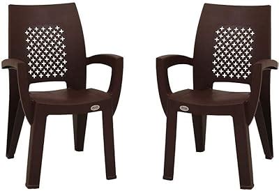 Supreme Turbo Spine Care Plastic Chair Brown Set Of 2 Amazon In