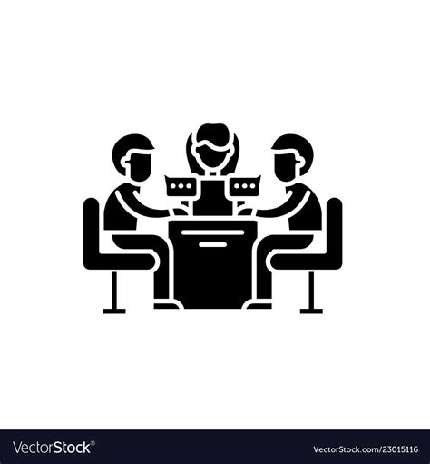 Business meeting black icon sign Royalty Free Vector Image