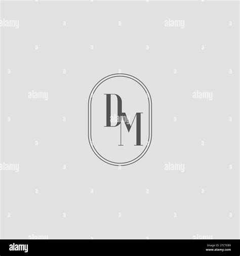 Initial Dm Wedding Monogram Logo Design Vector Graphic Stock Vector