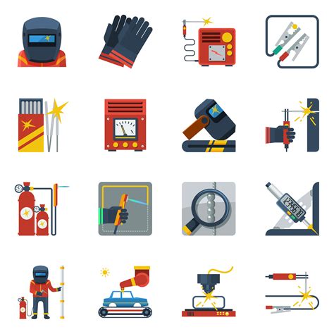 Welding Flat Color Icons Vector Art At Vecteezy