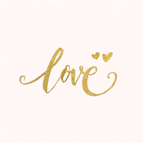 Letras De Amor De Oro Vector Premium