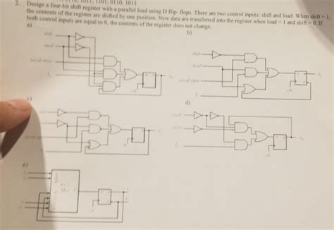 Solved Design Four Bit Shift Register Parallel Load Using