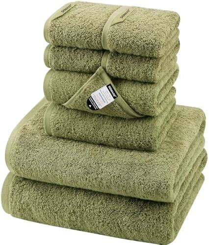 Amazon SEMAXE Solid 6 Piece Towel Set Christmas Green 600GSM 100