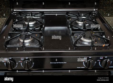 dirty gas range stock photo alamy