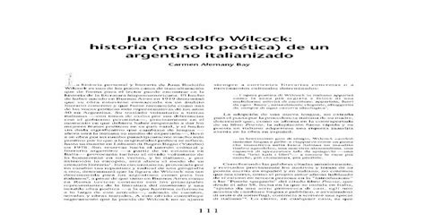 Juan Rodolfo Wilcock Historia No Solo Po Tica De Juan Rodolfo