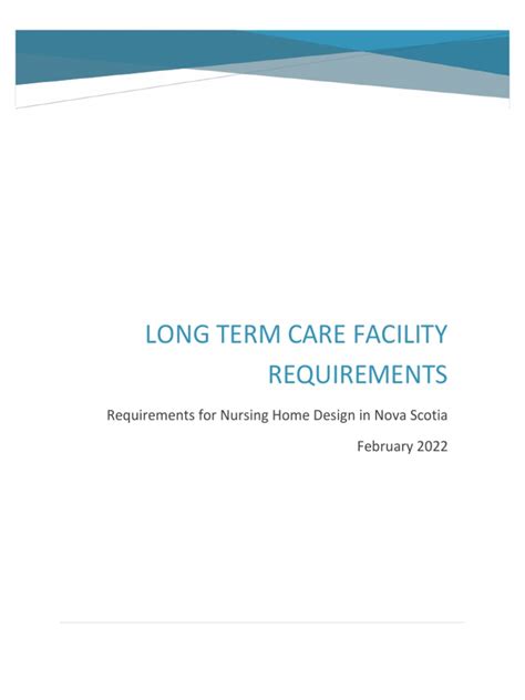 Requirements for Designing Long Term Care Facilities in Nova Scotia: Focus on Space Standards ...