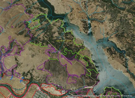 Map Of Anderson Lake County Park Showing Overlays Of Watercourses Blue