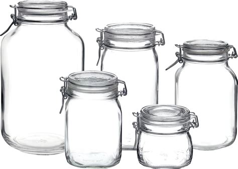 Amazon Bormioli Rocco Fido Clear Glass 5 Piece Canning Jar Set