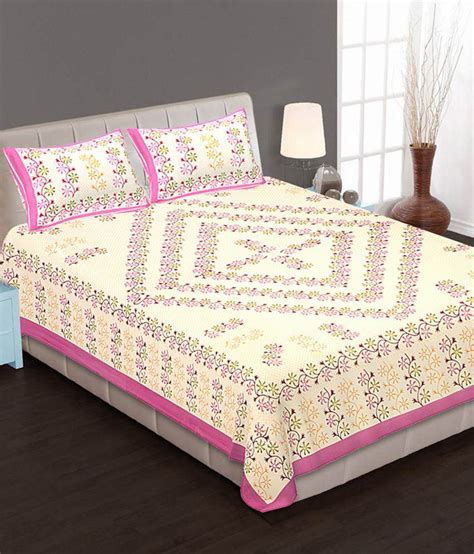 Bedding Bazar King Size Jaipuri Cotton Printed Double Bedsheet With