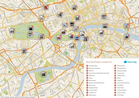 Map Of London Tourist Attractions, Sightseeing & Tourist Tour ...