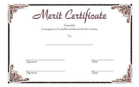 Merit Certificate Templates Free Top Award Ideas Throughout Diploma