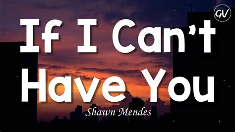 Shawn Mendes If I Cant Have You [lyrics] Youtube