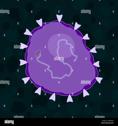 Nidovirales Virus On Dark Background Vector Illustration Stock Vector