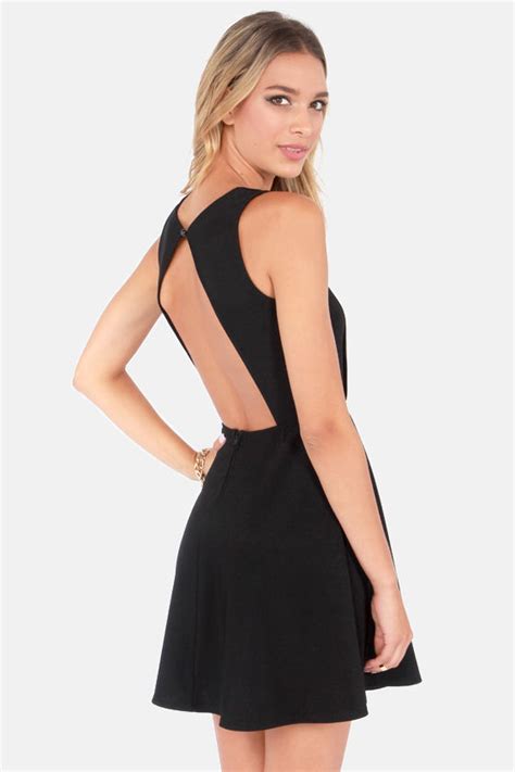 Cute Black Dress Backless Dress Cutout Dress 4200