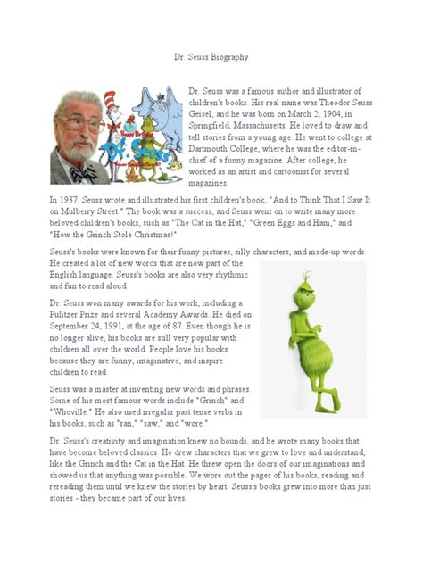 Dr. Seuss Biography | PDF