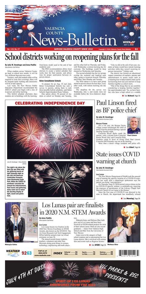 Lots of news this week in... - Valencia County News-Bulletin