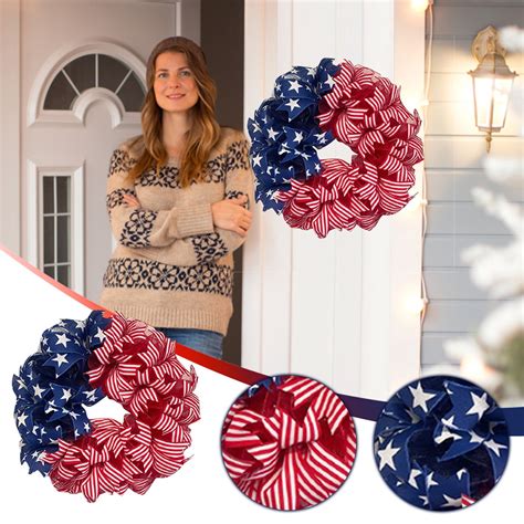 Herrnalise Summer Patriotic Independence Day Wreath Memorial Day