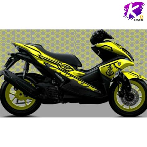 Decal Aerox Kuning Variasi Jangkar Full Warna Kuning Lazada Indonesia