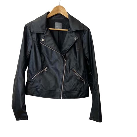 Tokito Womens Size 14 Faux Leather Jacket Black S